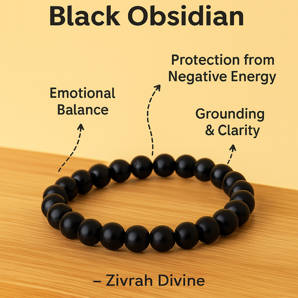 Black Obsidian Protection Bracelet – Natural Crystal for Grounding & Emotional Balance