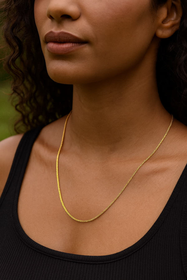 Golden Slim Neck Chain – Elegant & Stylish Daily Wear Jewelry