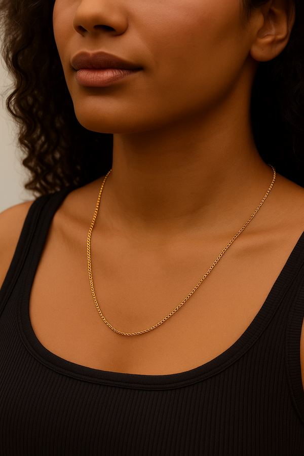 Golden Slim Chain – Elegant Lightweight Necklace for Daily Wear