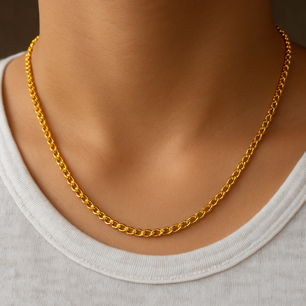 Premium Curb Link Gold-Toned Chain for Men & Women