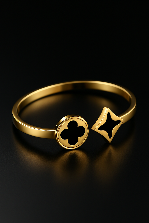 Celebrity Luxury Women's Stainless Steel Cuff Bracelet Anti Tarnish Cuff Bracelet | 18k Gold Plated Kada Bangle for Women & Girls